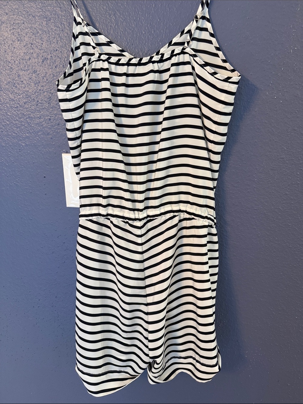 J. Crew Navy & White Striped Tie-Waist Romper - Picture 5 of 6